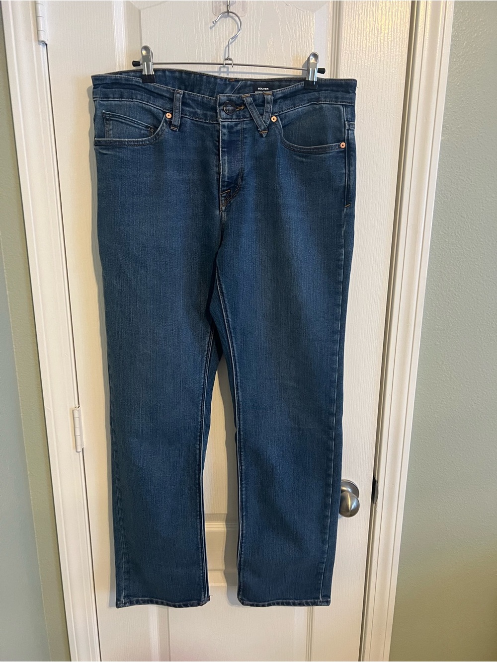 Volcom Solver Modern Straight Jeans Men’s 33x30 Dark Wash Denim